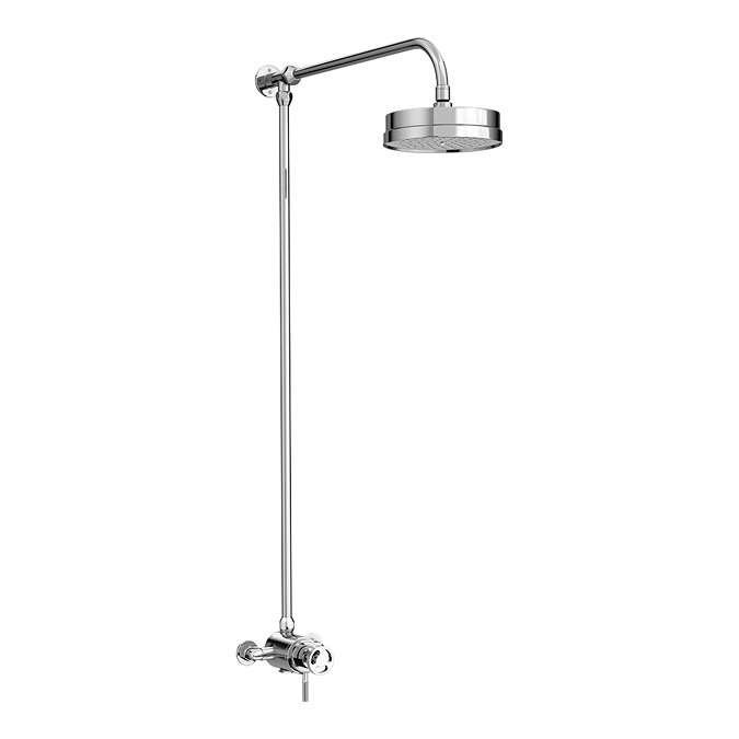 Arezzo Chrome Industrial Style Exposed Dual Shower Valve with Riser Kit Chrome