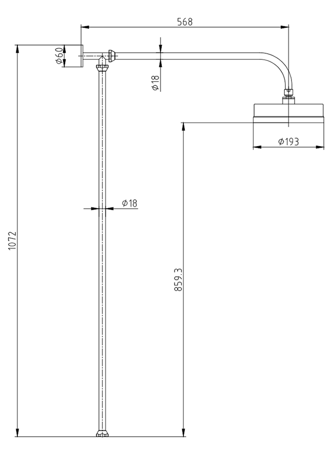 Arezzo Chrome Industrial Style Exposed Dual Shower Valve with Riser Kit Chrome