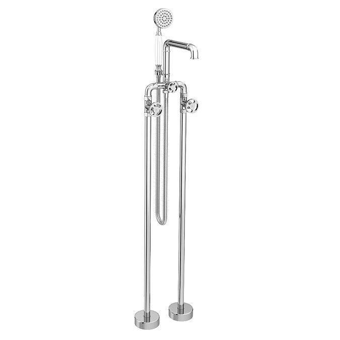 Arezzo Chrome Industrial Style Freestanding Bath Shower Mixer Tap  Standard Large Image
