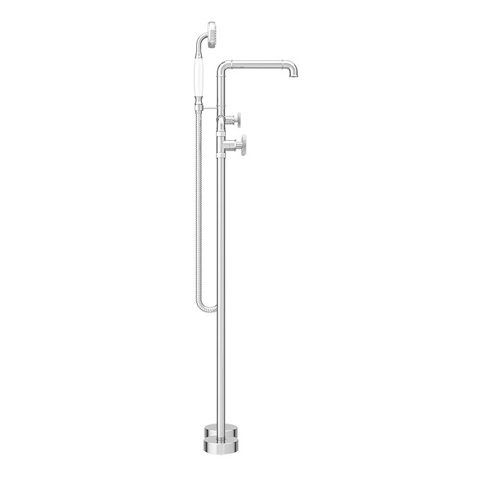Arezzo Chrome Industrial Style Freestanding Bath Shower Mixer Tap  In Bathroom Large Image