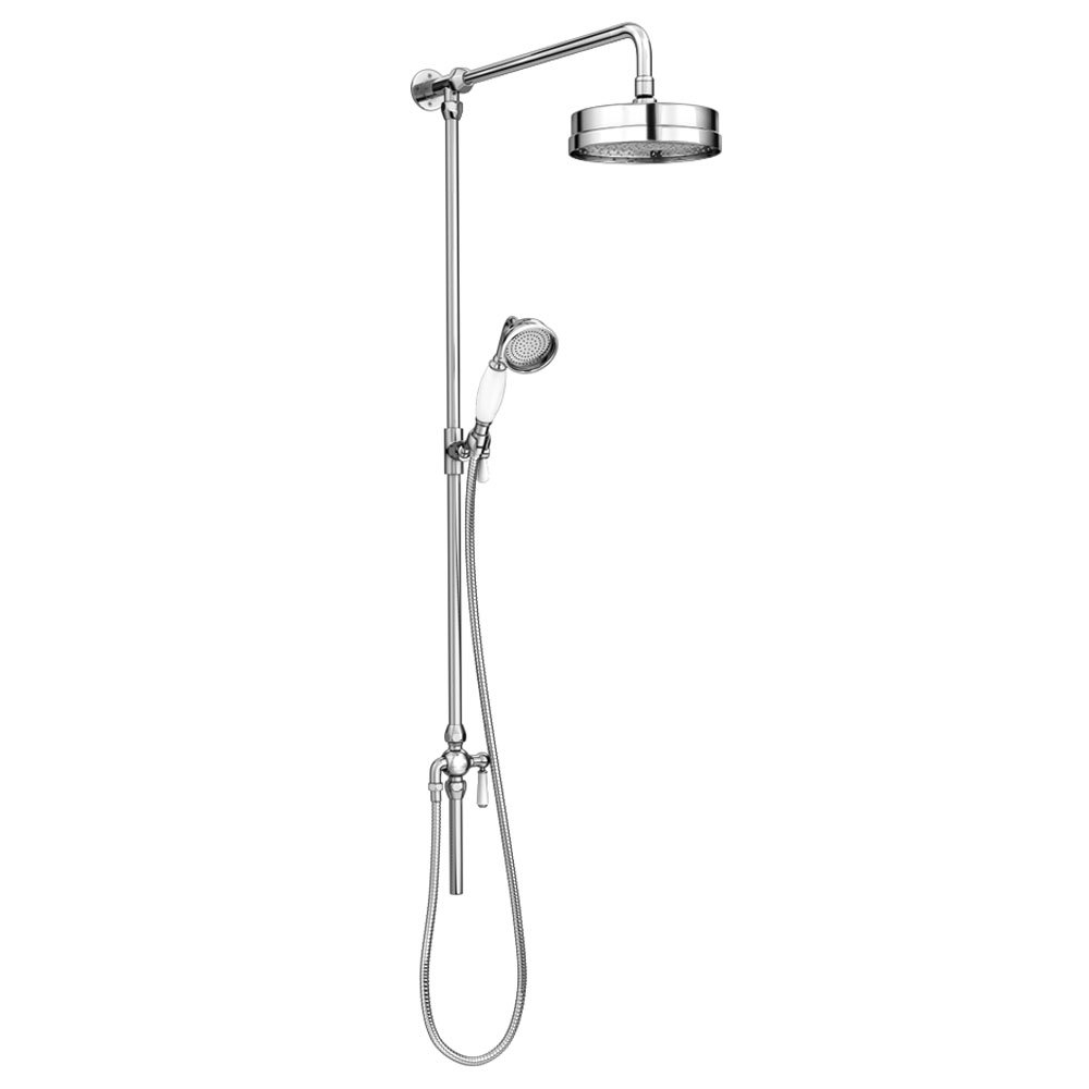 Arezzo Chrome Industrial Style Rigid Riser Kit with Diverter + Dual