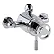 Arezzo Chrome Industrial Style Rigid Riser Kit with Diverter + Dual Exposed Shower Valve Feature La