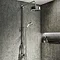 Arezzo Chrome Industrial Style Rigid Riser Kit with Diverter + Dual Exposed Shower Valve Large Image
