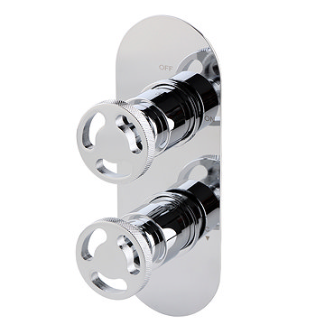 Arezzo Chrome Industrial Style Round Modern Twin Concealed Shower Valve  Profile Large Image