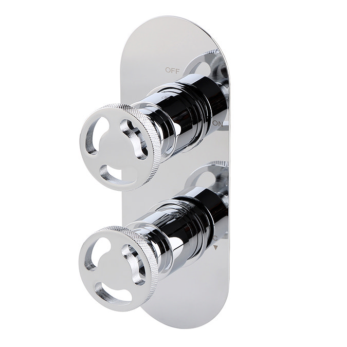 Arezzo Chrome Industrial Style Shower System with Concealed Valve + Ceiling Mounted Head Profile La
