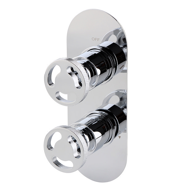 Arezzo Chrome Industrial Style Shower System with Concealed Valve, Head + Handset  Profile Large Ima