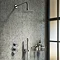 Arezzo Chrome Industrial Style Shower System with Concealed Valve, Head + Handset Large Image