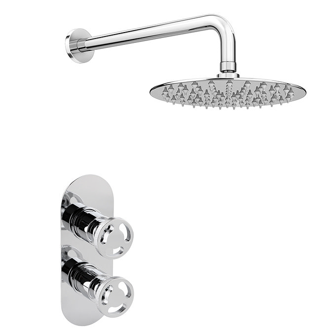 Arezzo Chrome Industrial Style Shower System with Concealed Valve + Head  additional Large Image