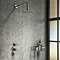 Arezzo Chrome Industrial Style Shower System with Concealed Valve + Head Large Image