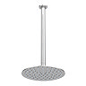 Arezzo Chrome Industrial Style Shower System with Dual Concealed Valve + Ceiling Mounted Head  In Ba