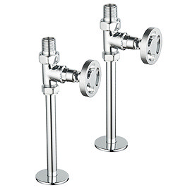 Arezzo Industrial Style Straight Radiator Valves - Chrome