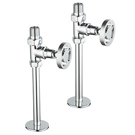 Arezzo Industrial Style Straight Radiator Valves - Chrome