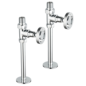 Arezzo Industrial Style Straight Radiator Valves - Chrome