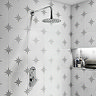 Arezzo Chrome Push-Button Shower with Rainfall Shower Head