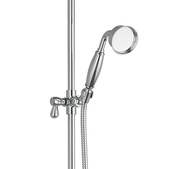 Arezzo Chrome Rigid Riser Kit with Shower Head, Handshower & Diverter  Feature Large Image