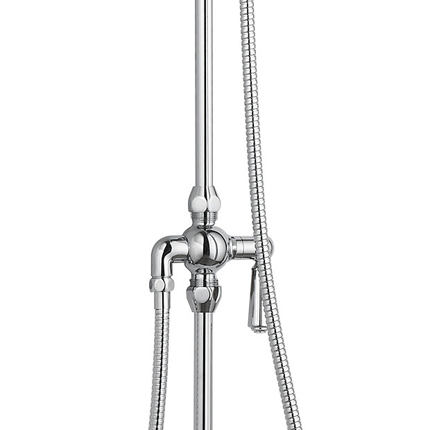 Arezzo Chrome Rigid Riser Kit with Shower Head, Handshower & Diverter