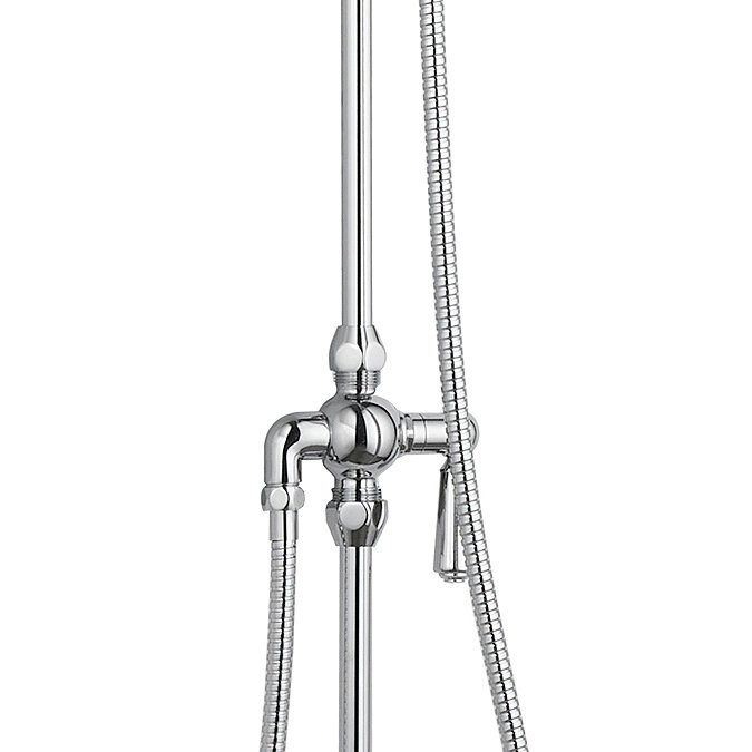 Arezzo Chrome Rigid Riser Kit with Shower Head, Handshower & Diverter  Standard Large Image