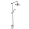 Arezzo Chrome Rigid Riser Kit with Shower Head, Handshower & Diverter Large Image