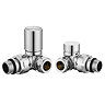 Arezzo Chrome Round Corner Angled Radiator Valve with Pipe Kit  Profile Large Image