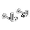 Arezzo Chrome Round Corner Angled Radiator Valves with Pipe Kit
