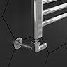 Arezzo Chrome Round Corner Angled Radiator Valves with Pipe Kit