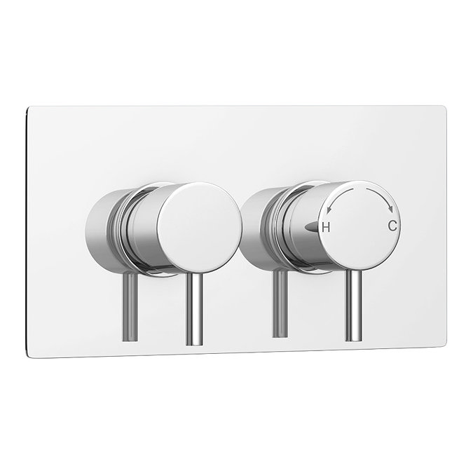 Arezzo Chrome Round Thermostatic Shower Pack with Inline Head + Handset