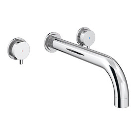 Arezzo Chrome Round Wall Mounted (3TH) Bath Filler Tap