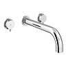 Arezzo Chrome Round Wall Mounted (3TH) Bath Filler Tap