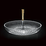 Arezzo Clear Diamond Cut Glass Oval Countertop Basin - 510 x 345mm