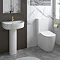 Arezzo Compact BTW Close Coupled Toilet with Soft Close Seat (Brushed Brass Flush + Hinges)