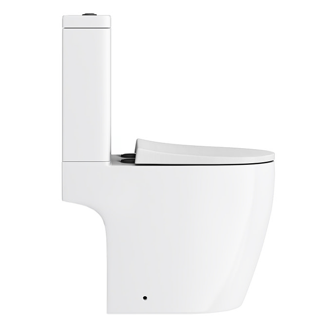 Arezzo Compact Close Coupled Toilet with Soft Close Seat (Matt Black Flush + Hinges)