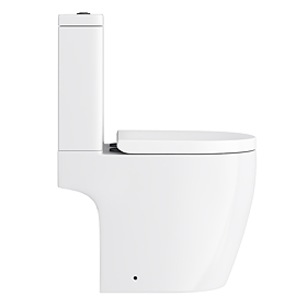 Arezzo Compact Close Coupled Toilet with Soft Close Seat (Matt Black Flush + Hinges)