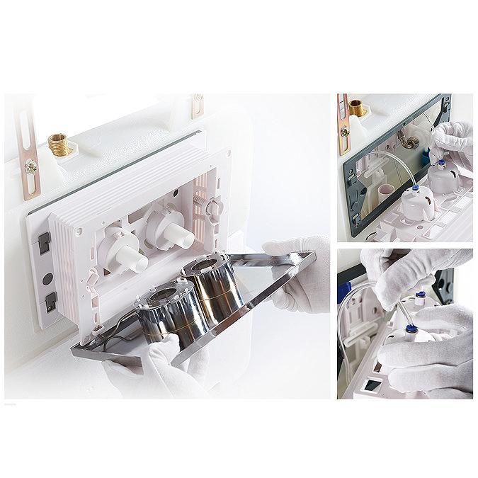 Arezzo Compact Concealed Cistern with Bronze Flush Plate - Round Buttons