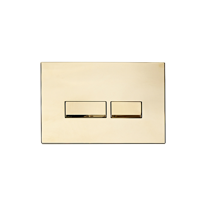 Arezzo Compact Concealed Cistern with Brushed Brass Flush Plate - Square Buttons  Profile Large Imag