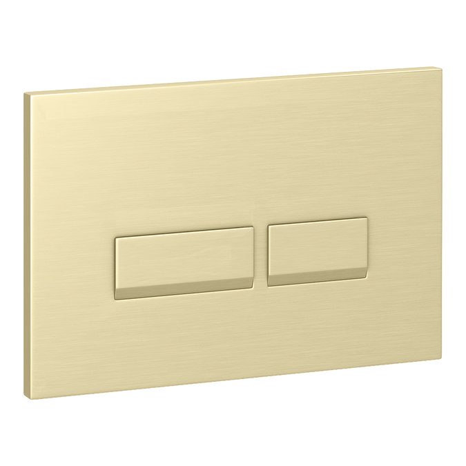 Arezzo Compact Concealed Cistern with Brushed Brass Flush Plate - Square Buttons