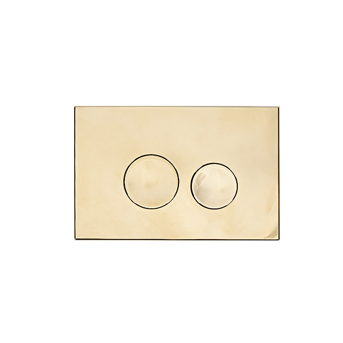 Arezzo Compact Concealed Cistern with Brushed Brass Round Flush Plate  Profile Large Image