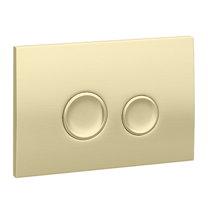 Arezzo Compact Concealed Cistern with Brushed Brass Flush Plate - Round Buttons