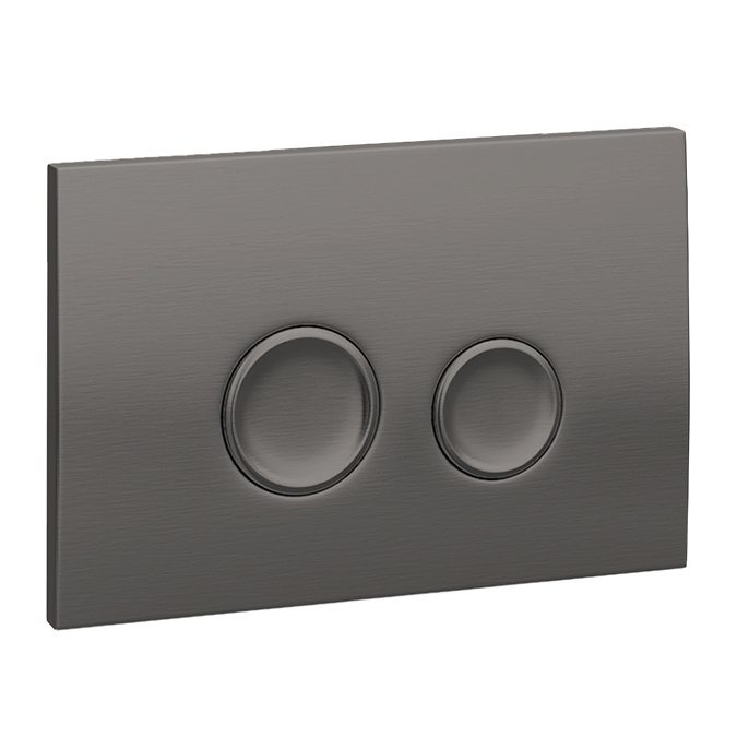Arezzo Compact Concealed Cistern with Brushed Gunmetal Grey Flush Plate - Round Buttons