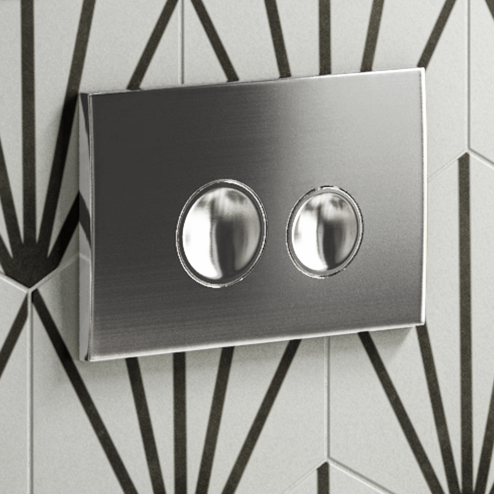 Arezzo Compact Concealed Cistern with Brushed Gunmetal Grey Flush Plate
