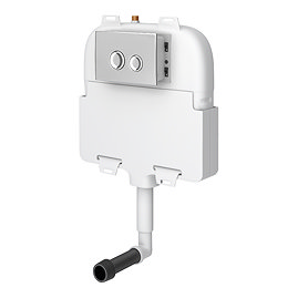 Arezzo Compact Concealed Cistern with Polished Chrome Flush Plate - Round Buttons