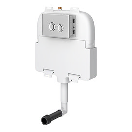 Arezzo Compact Concealed Cistern with Polished Chrome Flush Plate - Round Buttons