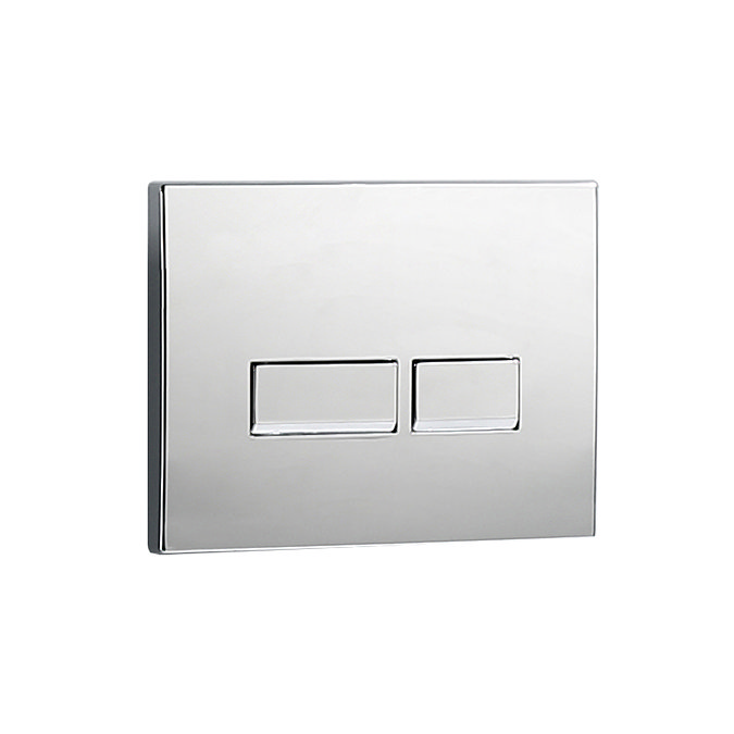 Arezzo Compact Concealed Cistern with Polished Chrome Flush Plate - Square Buttons Profile Large Im