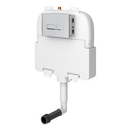 Arezzo Compact Concealed Cistern with Polished Chrome Flush Plate - Square Buttons
