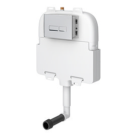 Arezzo Compact Concealed Cistern with Polished Chrome Flush Plate - Square Buttons
