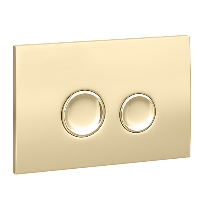 Arezzo Compact Concealed Cistern with Gold Flush Plate - Round Buttons