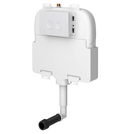 Arezzo Compact Concealed Cistern with White Flush Plate - Round Buttons