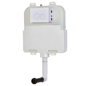 Arezzo Compact Concealed Cistern with White Flush Plate - Round Buttons Large Image