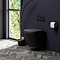 Arezzo Compact Top/Front Flush Toilet Frame with Matt Black Flush - Round Buttons