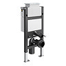Arezzo Compact Toilet Frame with Wall Hung Toilet, Chrome Flush Plate and Hinges