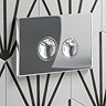 Arezzo Compact Toilet Frame with Wall Hung Toilet, Chrome Flush Plate and Hinges